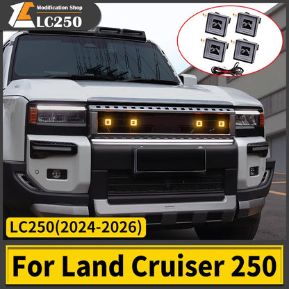 For Toyota Land Cruiser 250 2024 2025 1958 J250 Radiator grille Decorative Light Strip Off-Road Fog Lamp Decoration Accessories