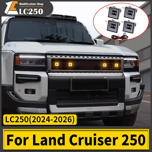 For Toyota Land Cruiser 250 2024 2025 1958 J250 Radiator grille Decorative Light Strip Off-Road Fog Lamp Decoration Accessories