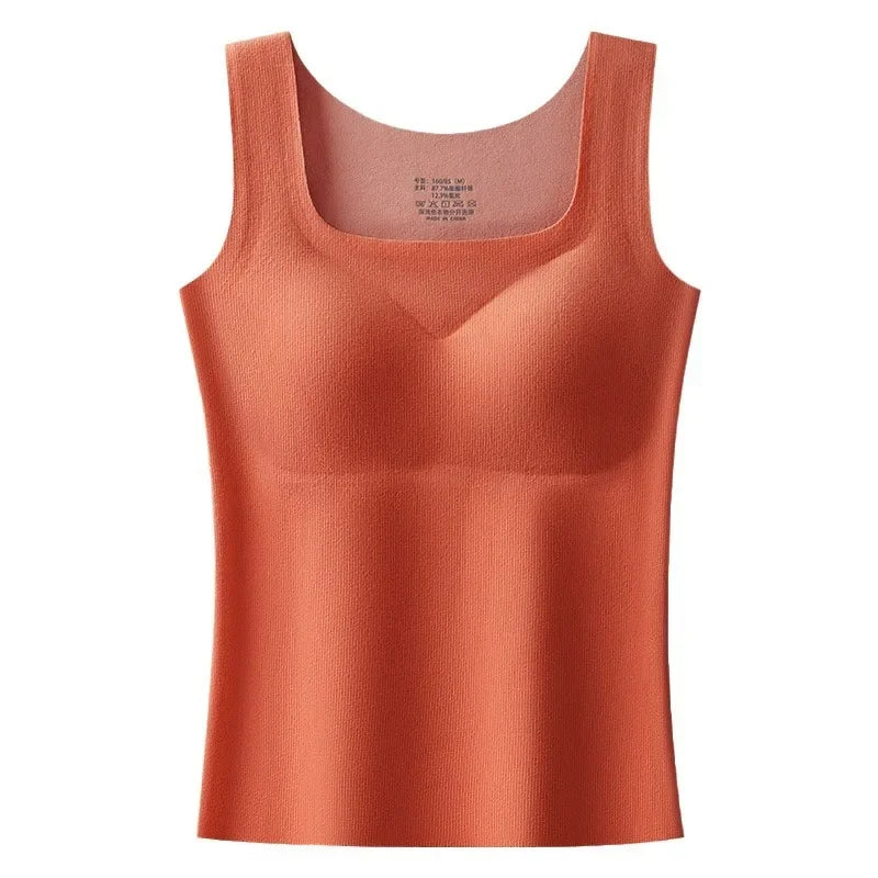 M-2XL For 40-75kg German Velvet Thermal Tank Top Women With Chest Pad Autumn and Winter Thickened Seamless Underwear