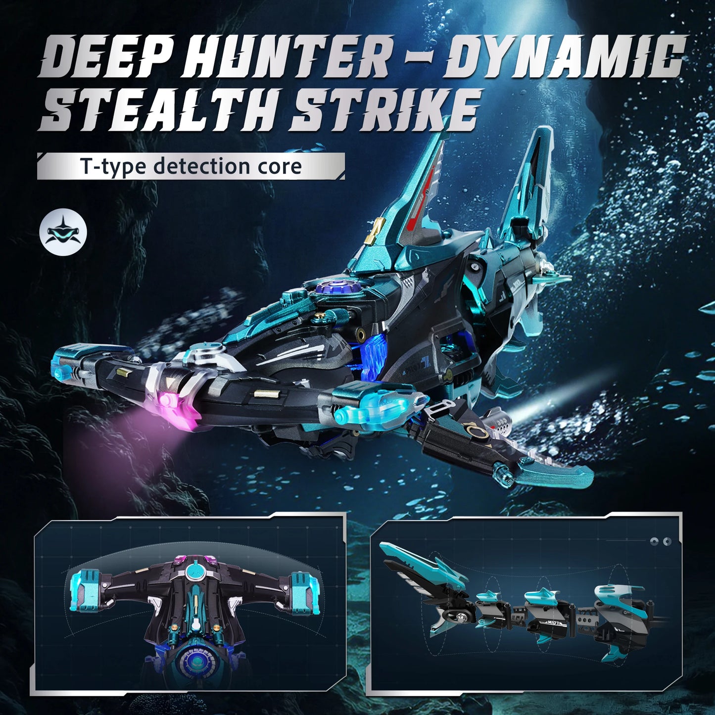 ROBOTIME Rokr Hammerhead Shark Model 3D Puzzle with Gear Drive Cool Tech Decor Unique Birthday Gift for Boys Men