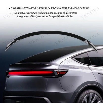 ABS Matte Carbon Fiber Pattern Spoiler For Tesla Model Y Juniper 2025 26 Glossy Black Rear Trunk Wings Auto Modified Accessories