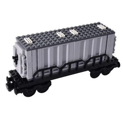 26cm Retro Double-Deck Passenger Train Car Building Blocks Model Green Gray Classic Train Display Toy for Hobbyists