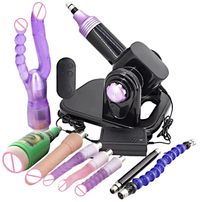 60W Automatic Sex Machine with Big Black Dildo for Women Love Machine Masturbation Pumping Gun for Couple Men Sex Toys