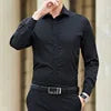 White Shirt Men's Long Sleeved Korean Slim Fit Business Casual Best Man Shirt Trend Men's Professional Dress Tie Inch Shirt
