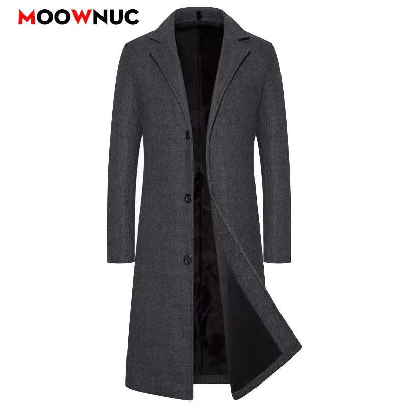 Men's Wear Woollen Coat Men Clothing Men's Autumn Trench Coat Warm Woolen Overcoat Male Autumn Winter Male Warm Long Jacket New