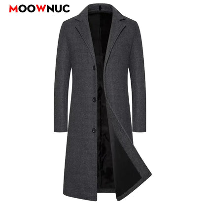 Men's Wear Woollen Coat Men Clothing Men's Autumn Trench Coat Warm Woolen Overcoat Male Autumn Winter Male Warm Long Jacket New
