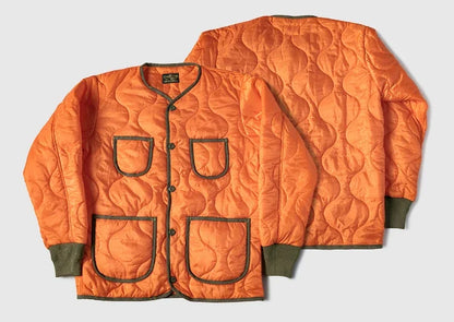 Non Stock Military Style Nylon Quilted Jacket Water Resistant Long Sleeve Liner