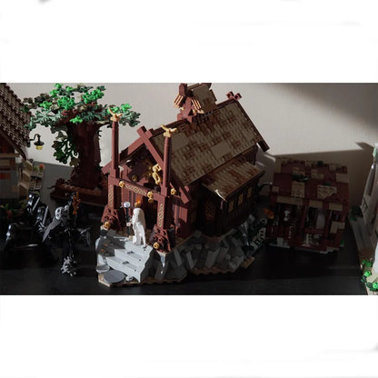 MOC Magic Ring Movie Medieval Building Blacksmith Shop Model DIY Assembly Building Blocks Toy Children's Gift