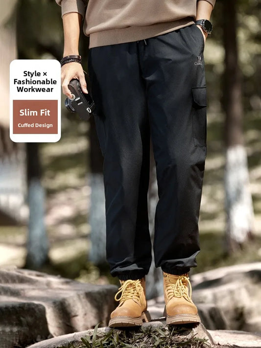 Waterproof down Fleece Thick Casual Trousers for Men And Women Couple Winter Outdoor Sports Pants Youth Style Long Polyester ...