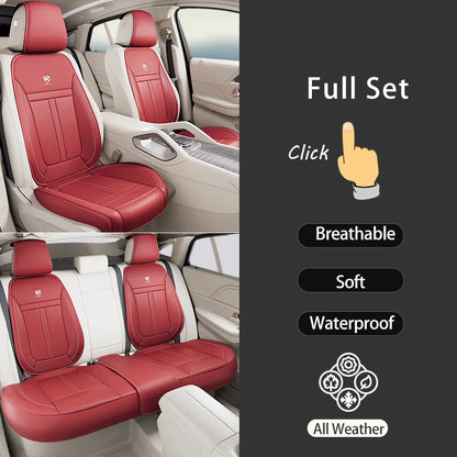 Universal PU Leather Car Seat Cover Full Wrap Anti Slip Vehicle Chair Protector Mat Waterproof Sweatproof Auto Seat Cushion