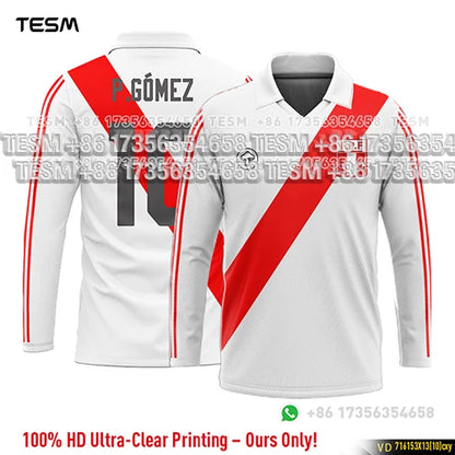 TESM Summer Men Long Sleeve 3D Printed Polo Shirt V-Neck Sports T-Shirt  Team Sports Training Shirts