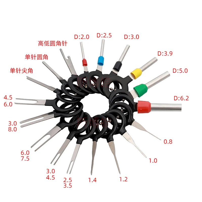 Car Terminal Removal Tool Kit - Wiring Harness Connector Pin Extractor Set with Storage Case for Automotive Electrical Repair