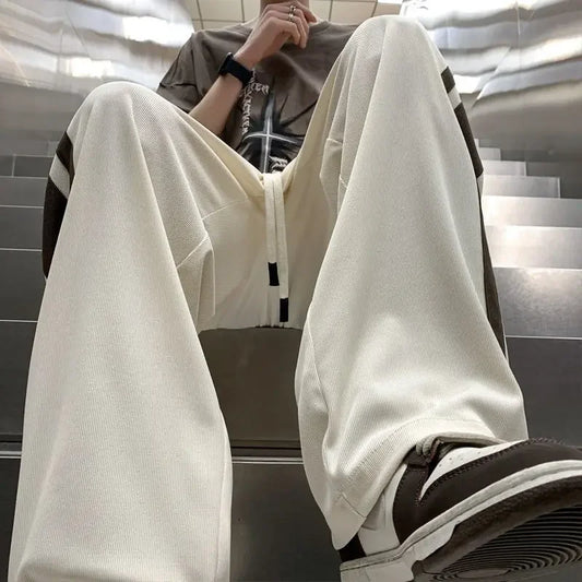 Man Sports Pants Thin Trousers Striped Straight Summer Xxxl Loose Sport Korean Popular Clothes Y2k Baggy Gym Sweatpants for Men