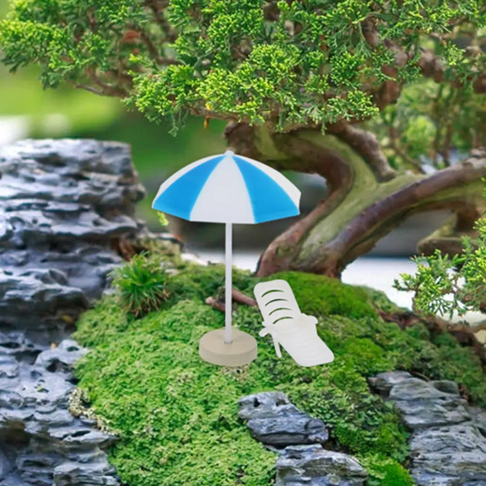 12Pcs Mini Beach Umbrella Decor Fresh Relaxing Style for Miniature House Furniture DIY Scenic Layout Micro Beach Accessories