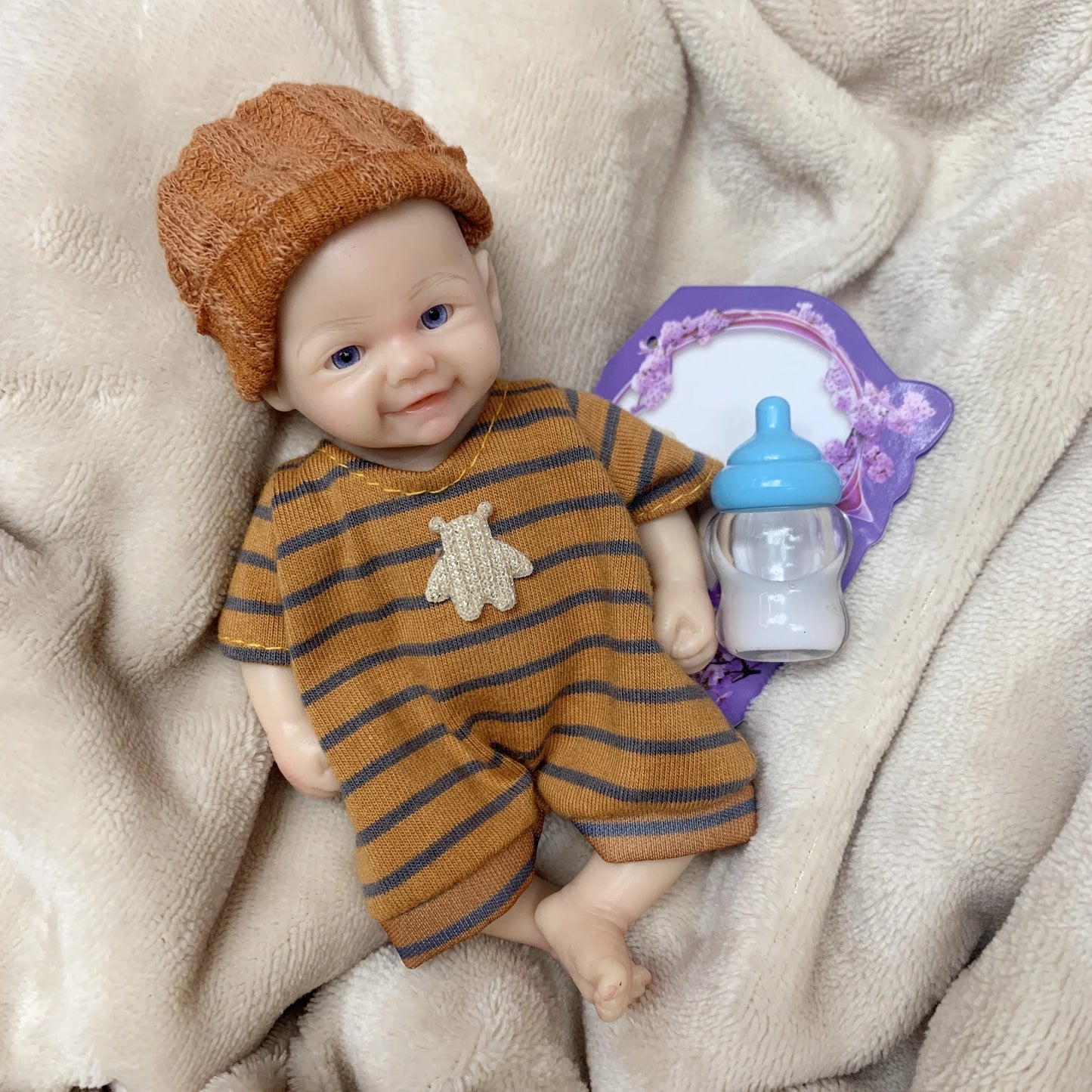 6Inch Mini Palm Reborn Doll Boys&Girls 3D Painted Whole Body Silicone Realistic Newborn Baby Doll Toys For Kids Gift Bebê Reborn