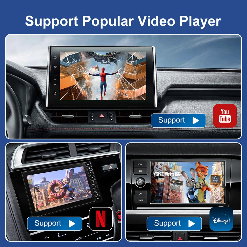 Android 13 Carplay AI Box Wireless Android Auto Smart TV Box For Youtube Netflix Toyota Mazda Hyundai Haval GMC Ford MG VW Kia
