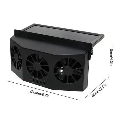 3 Head Car Exhaust Fan USB Rechargeable Solar High Wind Power Air Circulation Cooling Heat Dissipation Universal Fit All Cars