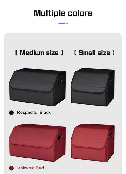 Portable Car Trunk Organizer Box Large Capacity Leather Foldable Storage Box Multifunctional Auto Organizer Bag Car Accessories