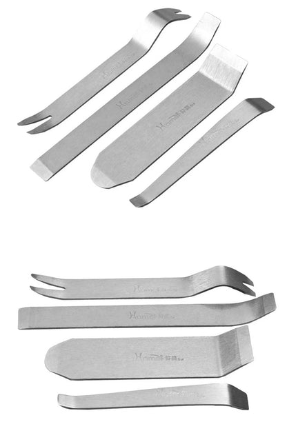 4Pcs Auto Interior Trim Removal Kit - Metal Pry Tool Set for Safe Door Panel, Clip & Molding Removal | DIY Car Repair HM-498X