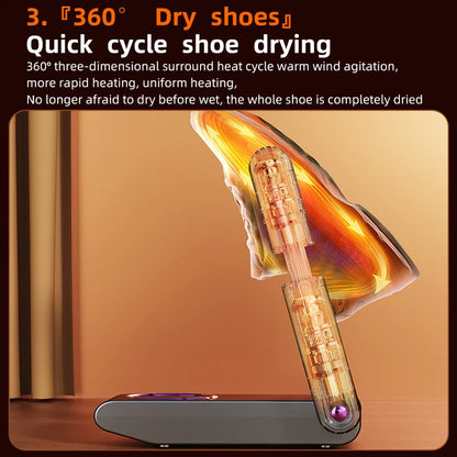 Portable Electric Shoe Dryer  Foldable Shoe and Boot Dryer With Smart Display Deodorizing Sterilizing Shoe Dryer For Socks Boots