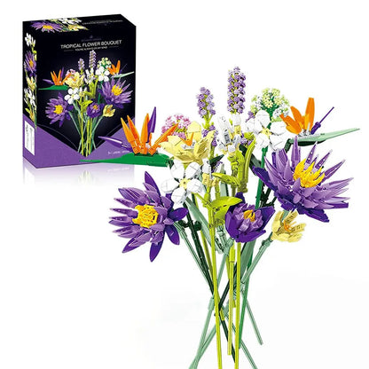 2026 New Moc 505 Pcs Bouquet Model Assembly Building Block Educational Adults Kid Toys Flowers Bricks Set Desktop Ornament Gifts