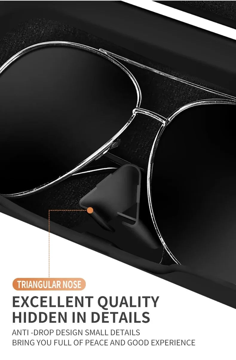 Multifunction Car Glasses Box Portable Car Sunglasses Holder Car Driving Glasses Holder Eyeglass Case Sun Visor For Model Y BMW