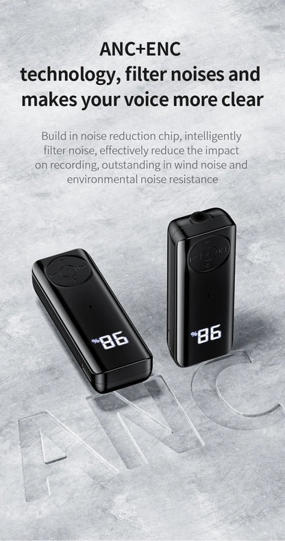 Bluetooth 5.3 Receiver Adapter Wireless Audio Adapter 3.5mm AV/AUX Jack ANC+ENC Active Noise Reduction Reciever For Car PC