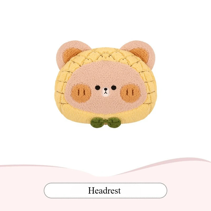 Bear Plush Seat Cushion Cover Universal Skin-Friendly Cute Soft Car Pillow Case Autumn Winter Decorative Seat Accessories