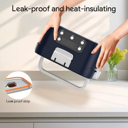 Cordless Electric Lunch Box 6.75 Cup Automatic Food Warmer 212°F Rechargeable Portable Heated Meal Container for Office Travel