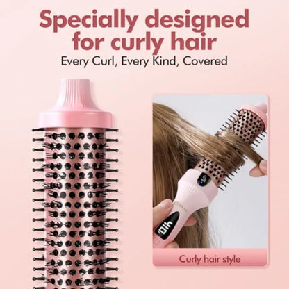 Dovza Blowout Boost Thermal Brush - 1.5 Inch Thermal Brush and Curling Iron for Voluminous Blowout, Dual Voltage, Ceramic Tourm