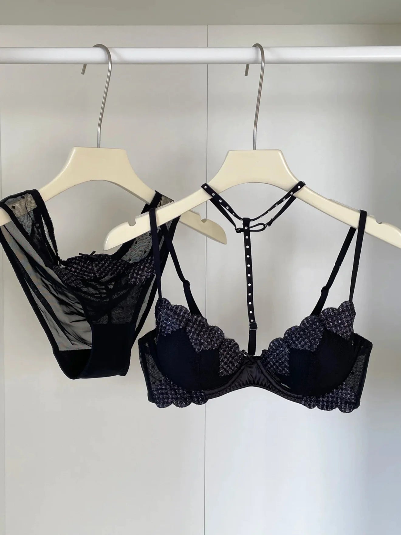 French-style Heart Embroidery Lingerie Set for Petite Women Soft Steel Cups Romantic Bra Set Hot Sale Comfortable  S-XL Hot Sale
