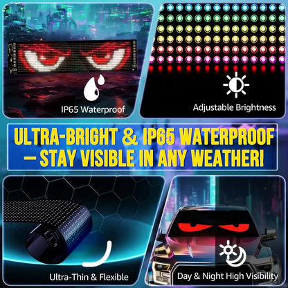 APP Remote Control Truck Devil Eye LED Pixel Panel Light 5V/2A DIY Custom Text Lighting Scrolling Foldable For Board Windshield