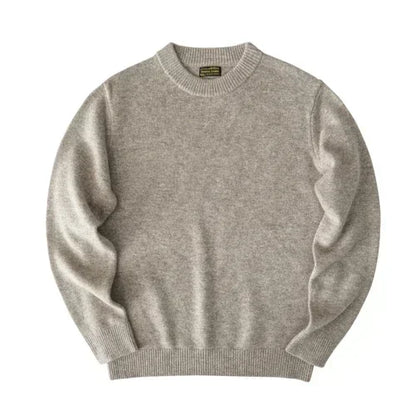 Sauce Zhan Mens Sweater Pullover Sweaters for Men O-neck Solid Color 100% Sheep's Wool Autumn Winter Sweater  High Density
