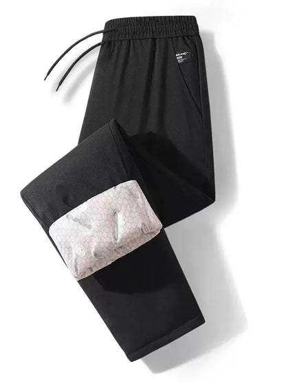 Autumn and Winter Fashion Solid Color Thickened Warm Straight Leg Down Jacket Pants Men's Casual Loose Sports Plus Size Trousers