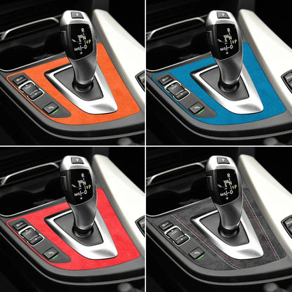 For BMW F30 F34 F36 Gear Shift Control Panel Trim Frame Decorative Sticker Made of Alcantara Car Interior Tuning Accessories