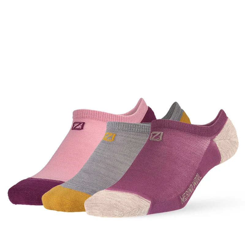 ZEALWOOD Merino Wool Running Socks Men Women No Show/Ankle/Crew Anti-blister Cushion Athletic Socks Ultra-Light Tennis 1/3 Pairs