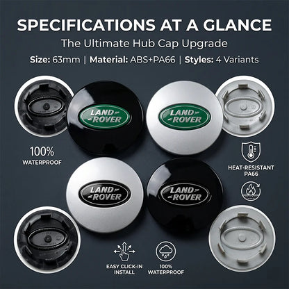 4Pcs Car Emblem Wheel Center Hub Cap Covers Auto Rim Cover For Land Rover Ranger Autobiography Freelander Evoque Rover Sport