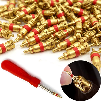 Copper Tire Valve Core Remover Installer Tool Kit Car Motorcycle Bicycle Tyre Repair Set Air Valve Stem Core Removal Screwdriver