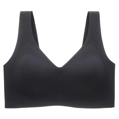 Large Size Thin Jelly Anti-Sagging Adjustable Large Breasts Appear Smaller Seamless Women's Rimless Bra Sexy Female Lingerie