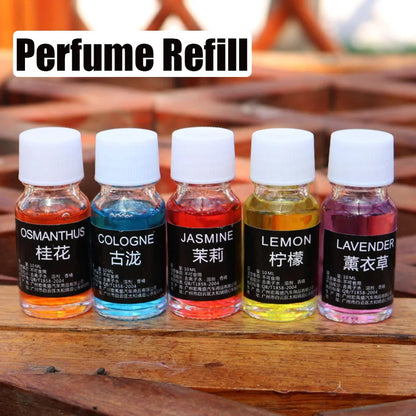 10ml Car Perfume Refill Plant Essential Oil Aroma Diffuser for Fragrance Rose Lemon Jasmine Tea Tree Aroma Diffuser Humidifier