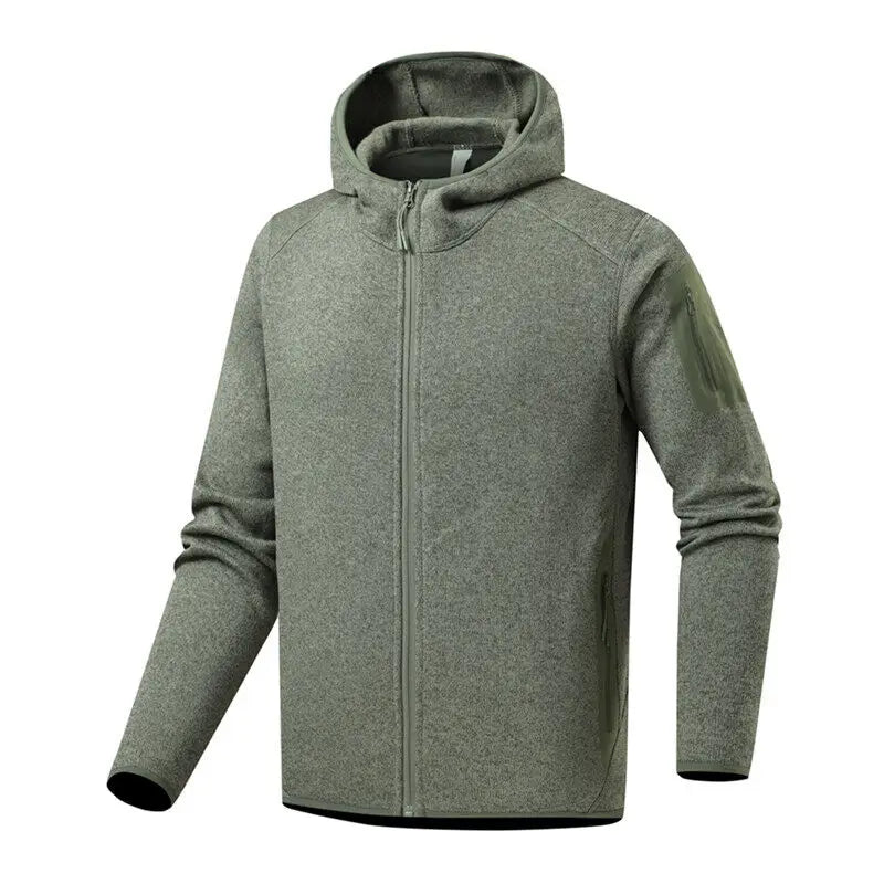 2026 Outdoor Men's Fashion Mountaineering, Casual Sports, Fishing, Alternative Fleece Jacket, Spring and Autumn Hooded Jacket
