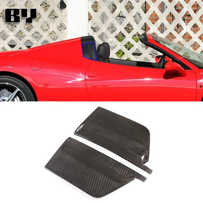 For Ferrari 458 2011-2016 black Real Carbon Fiber Car Gear Shift Window Control Panel Steering wheel Sticker Auto Accessories