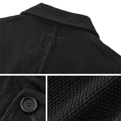 New Autumn And Winter Plant Dyed 600g Cotton Sashiko Fabric Retro Loose Washed Color-Woven Ink-Dyed Suit Jacket