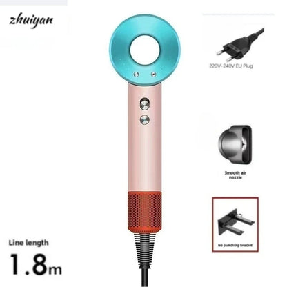 2026 Home Travel Professional Leafless Wall-mounted Hair Dryer Negative Ion with Air Collecting Scattering Nozzle Salon Tool