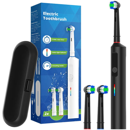 Rotation Cleaning Electric Toothbrush -3 Modes & Smart Timer, USB Charging & Brush Heads, Compatible with Oral B Toothbrush Head