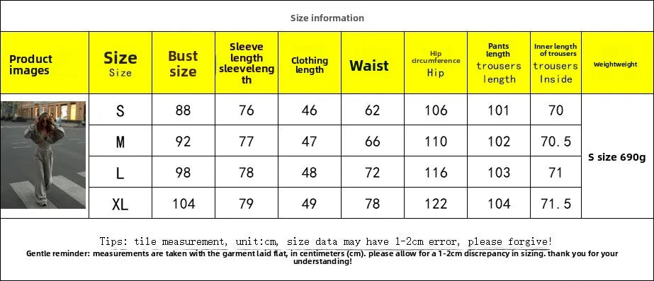 Fashionable Casual Hooded Zipper Sweatshirt Pants Set Women's Long Sleeve Autumn Collection Online Exclusive Two-Piece Ensemble