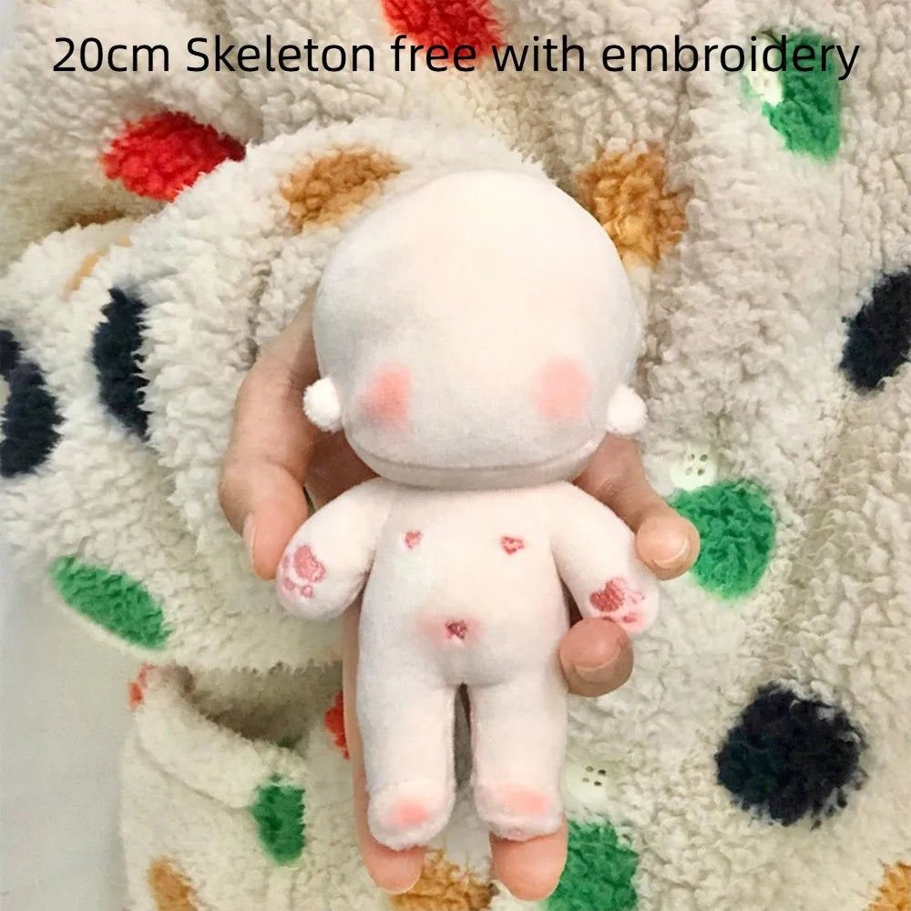 Embroidery Blank Unembroidery Cotton Doll Plush Stuffed Blank Cotton Stuffed Toy Normal Cute DIY Idoll Doll Children