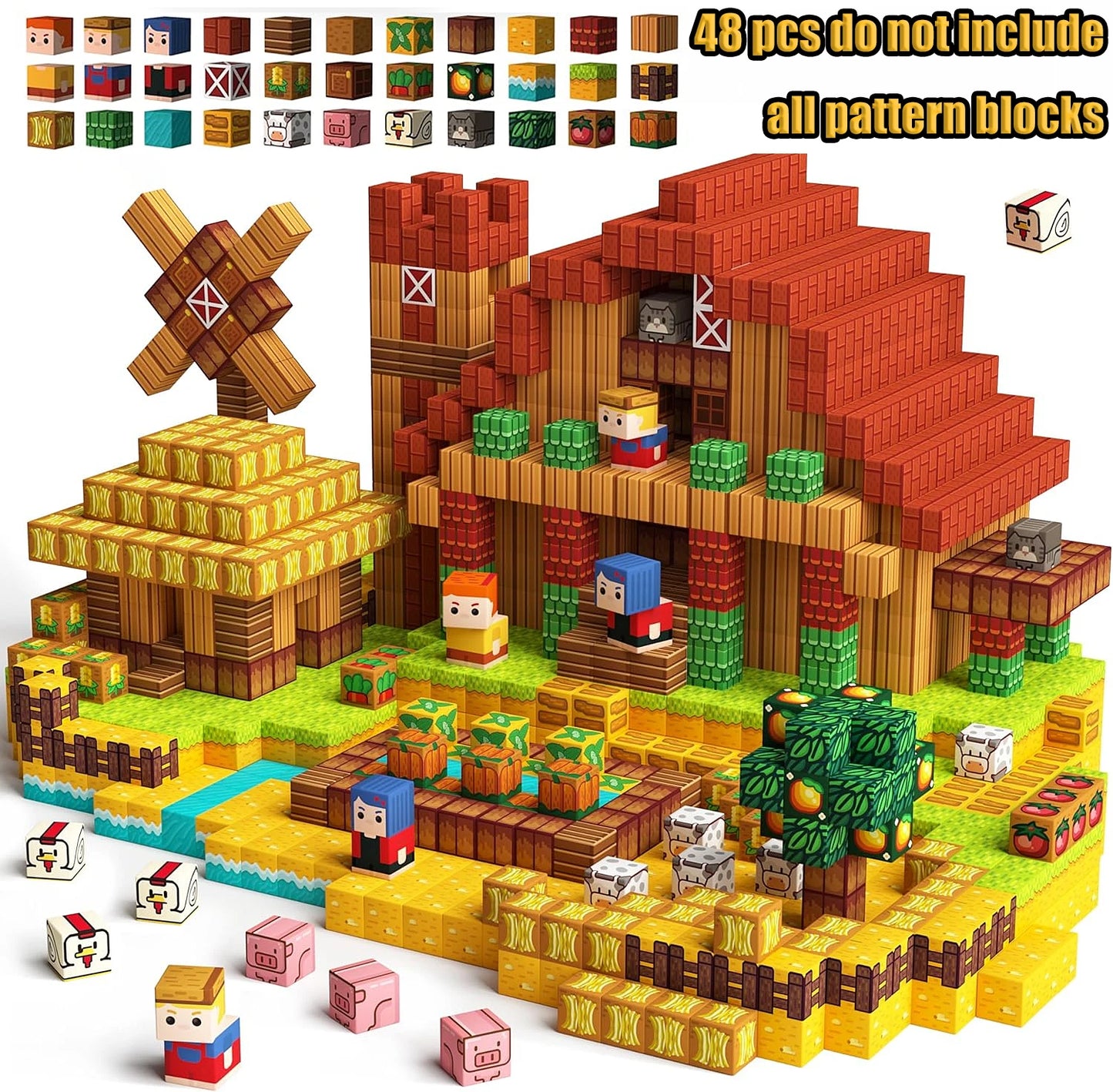 Magnetic Building Blocks New Mine World Magnetic Snow Ice Castle Construction Brick Cube STEM Boy Girl Children Toy Set Gift
