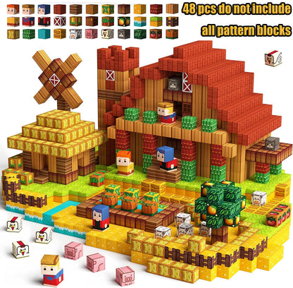 Magnetic Building Blocks New Mine World Magnetic Snow Ice Castle Construction Brick Cube STEM Boy Girl Children Toy Set Gift