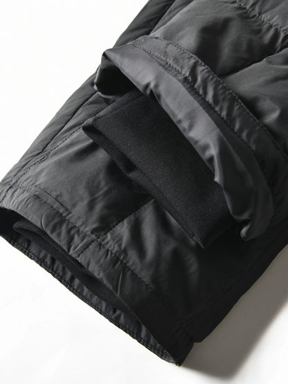 Outdoor Men's Duck down Thickened Loose Straight Leg Casual Trousers Windproof Water-Resistant Warm Winter Fashion City Basic
